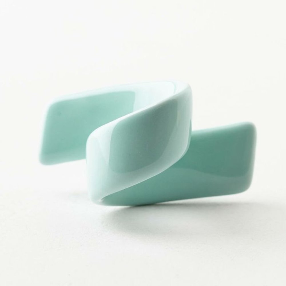 7 Anthropologie Curled Ribbon Knobs light blue..